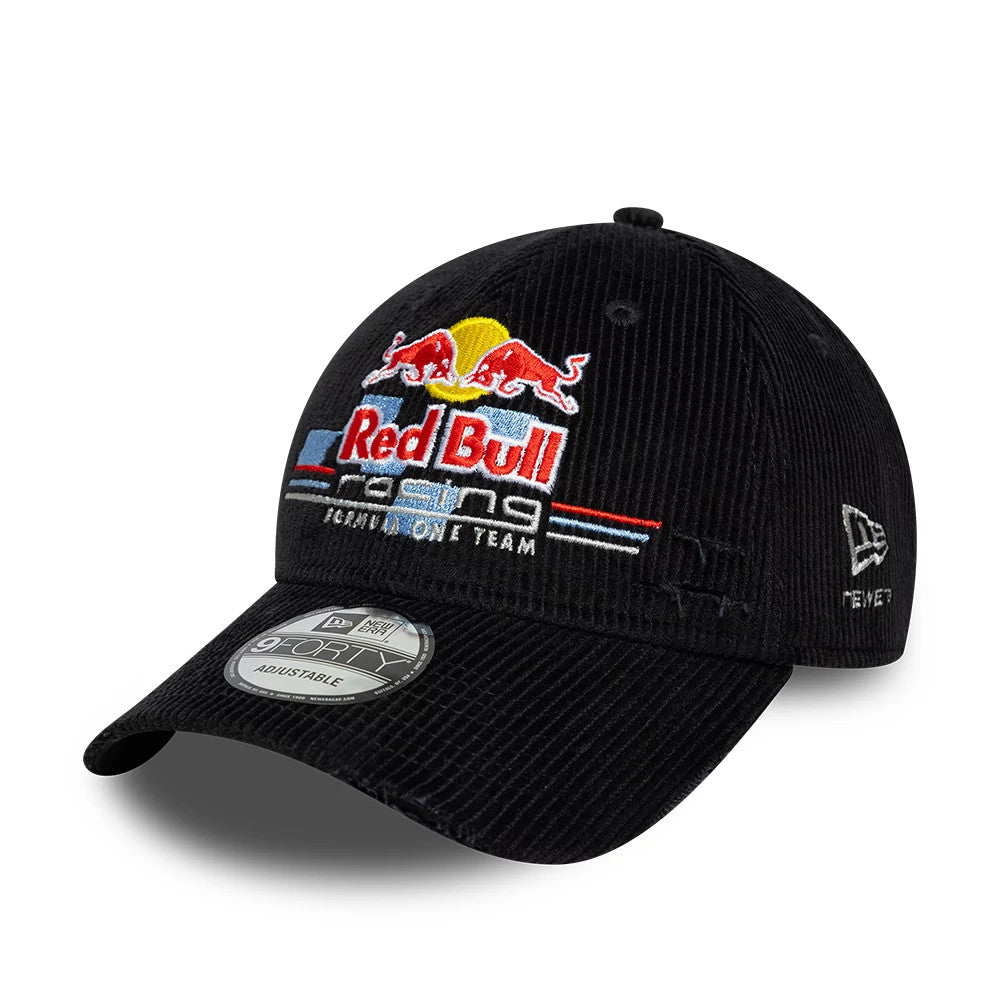 Pictured is this Red Bull Racing Distressed Cord 9FORTY cap in black. 1