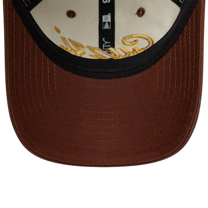 Pictured is this Moto Guzzi wordmark 9TWENTY cap in brown. 6