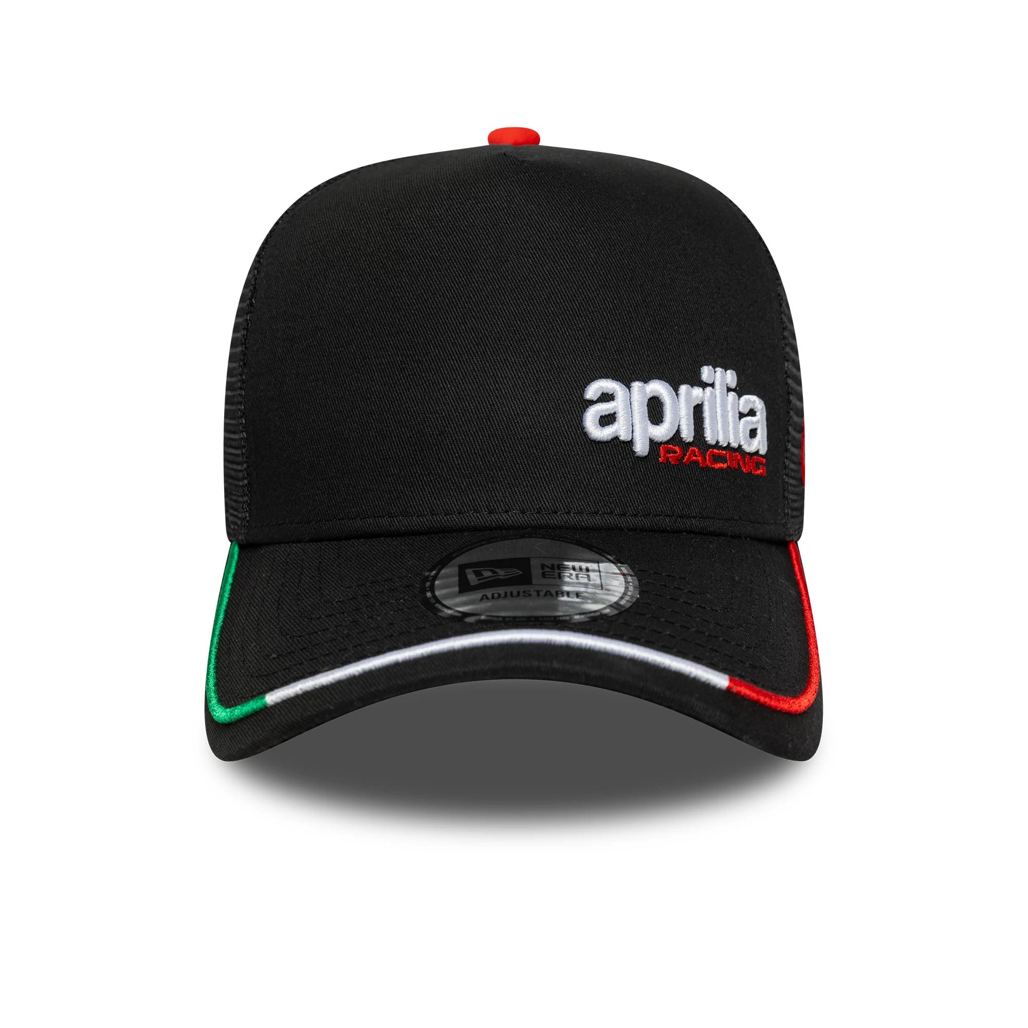 Pictured is this Aprilia Flawless 9FORTY E-Frame Trucker cap in black. 2