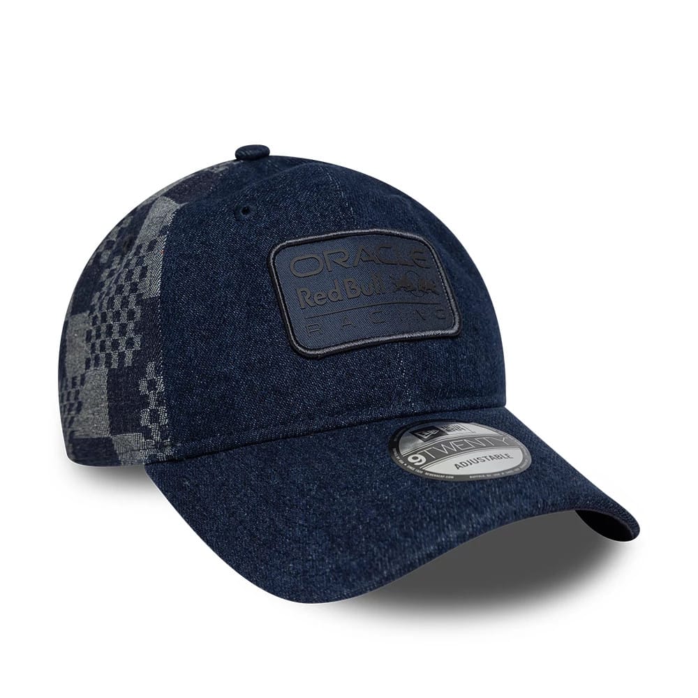 Pictured is this Red Bull Racing Patterned Denim 9TWENTY cap in dark blue. 3