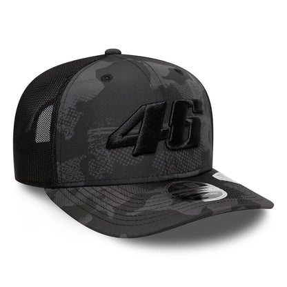 Pictured is this VR46 Camo 9SEVENTY Stretch Snap cap in black. 3