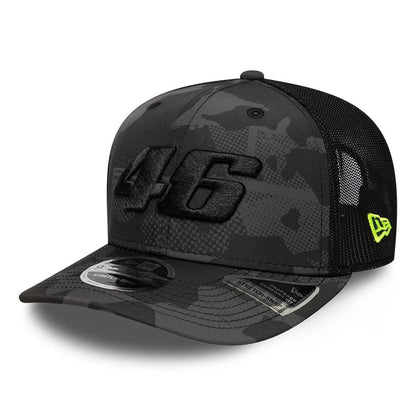 Pictured is this VR46 Camo 9SEVENTY Stretch Snap cap in black. 1
