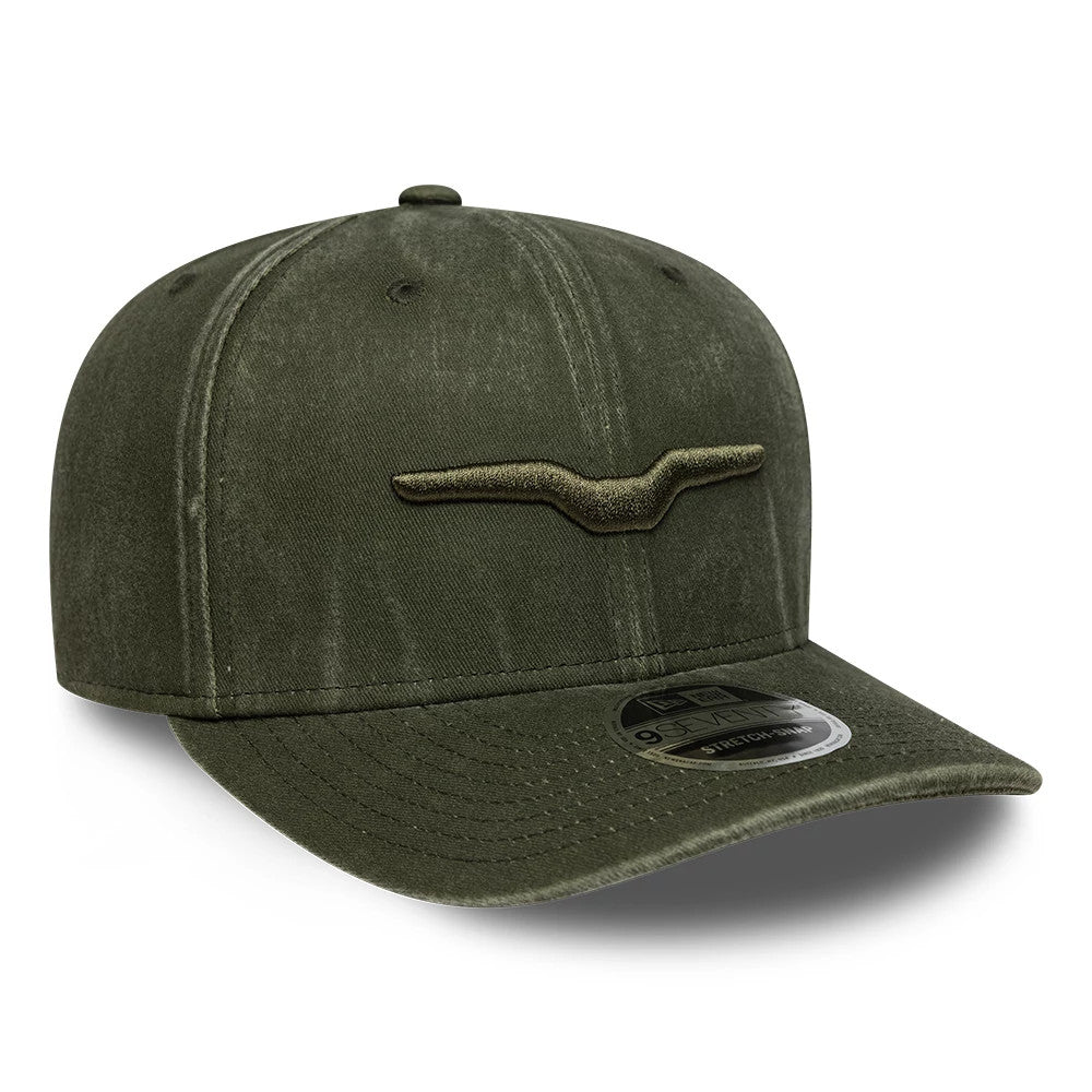 Pictured is this Moto Guzzi Logo 9SEVENTY Stretch Snap cap in green. 3