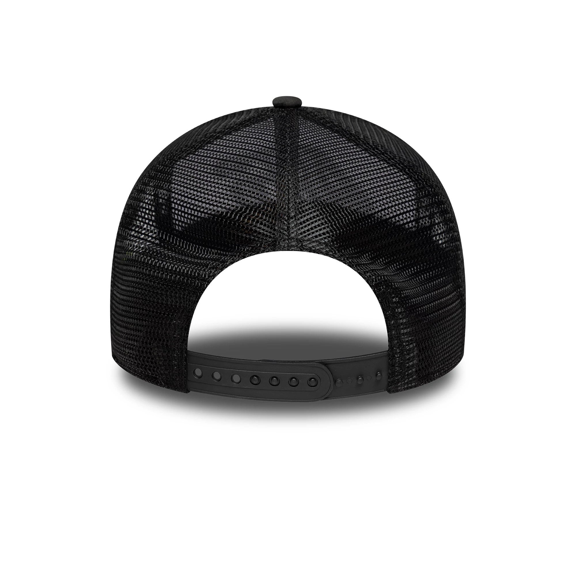 Pictured is this VR46 Print Visor 9FORTY E-Frame Trucker cap in black. 4