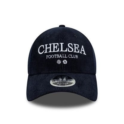 Pictured is this Chelsea FC Cord 9FORTY M-Crown cap in navy. 2