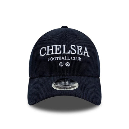 Pictured is this Chelsea FC Cord 9FORTY M-Crown cap in navy. 2