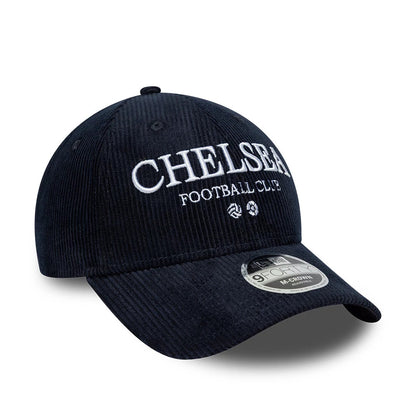 Pictured is this Chelsea FC Cord 9FORTY M-Crown cap in navy. 3