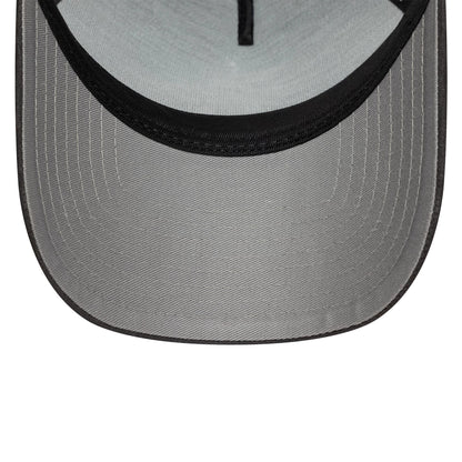Pictured is this Aston Villa FC Faux Suede 9FORTY E-Frame Trucker cap in dark grey. 2