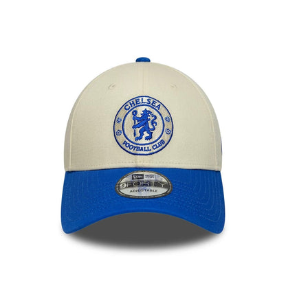 Pictured is this Chelsea FC Contrast 9FORTY cap in cream. 2