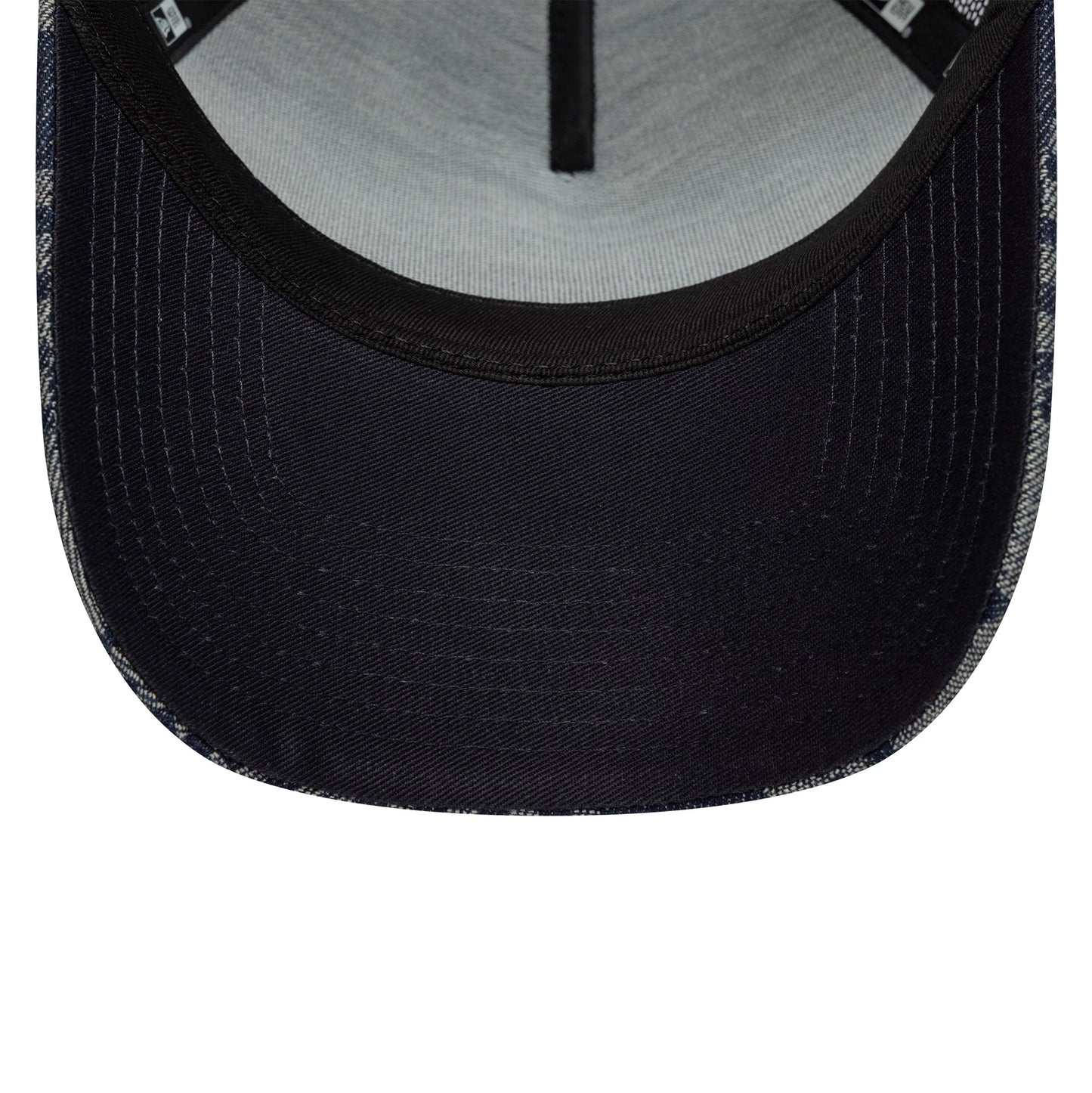 Pictured is this Red Bull Racing Patterned Denim 9FORTY E-Frame Trucker cap in dark blue. 5