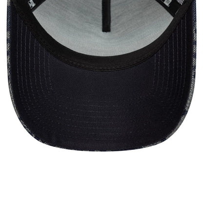 Pictured is this Red Bull Racing Patterned Denim 9FORTY E-Frame Trucker cap in dark blue. 5