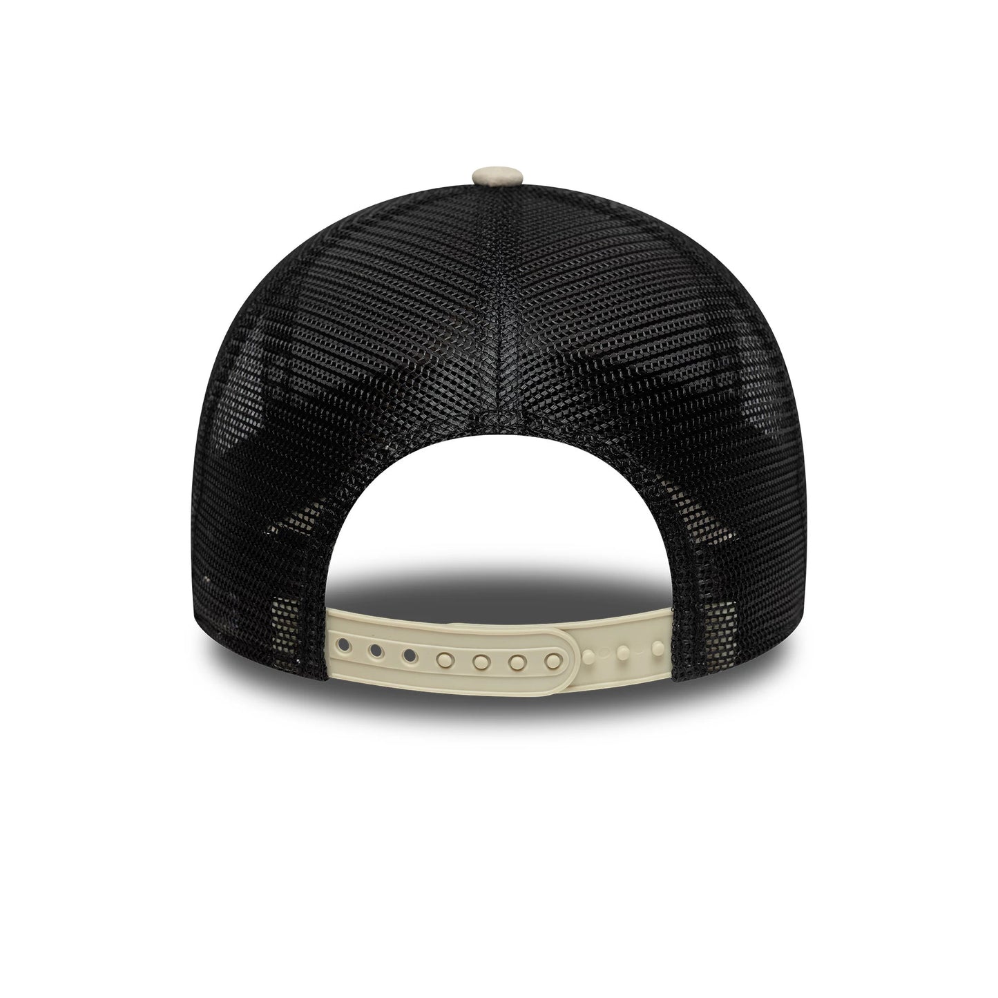 Pictured is this Newcastle United FC Faux Suede 9FORTY E-Frame Trucker cap in cream. 4
