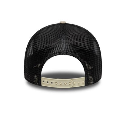 Pictured is this Newcastle United FC Faux Suede 9FORTY E-Frame Trucker cap in cream. 4