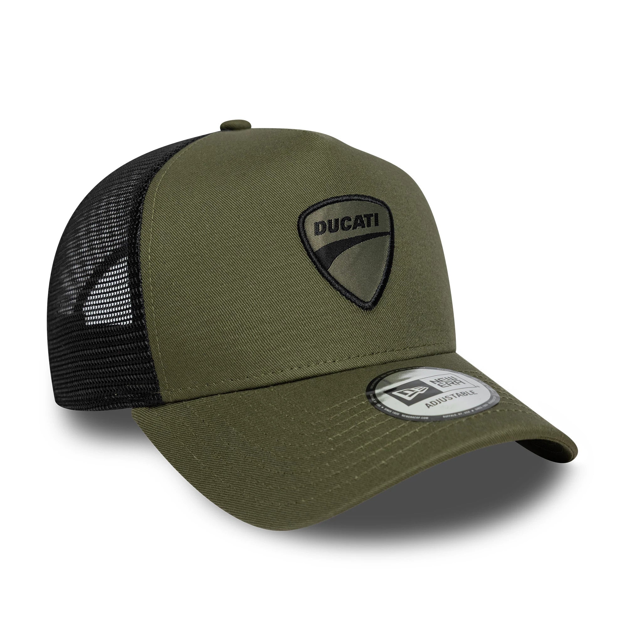 Pictured is this Ducati Motor Core 9FORTY E-Frame Trucker cap in green. 3