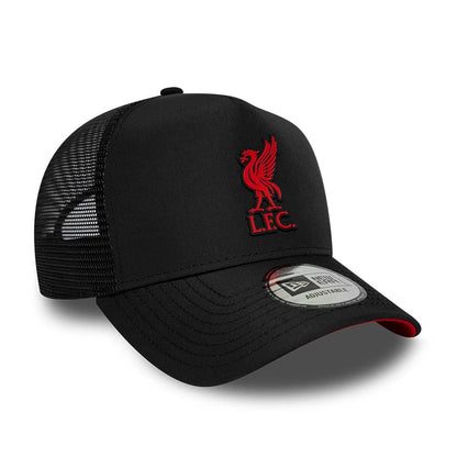 Pictured is this Liverpool FC Gradient 9FORTY A-Frame Trucker cap in black. 4