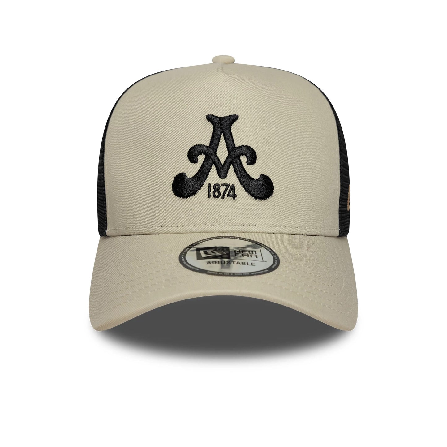 Pictured is this Aston Villa FC 9FORTY E-Frame Trucker cap in cream. 3