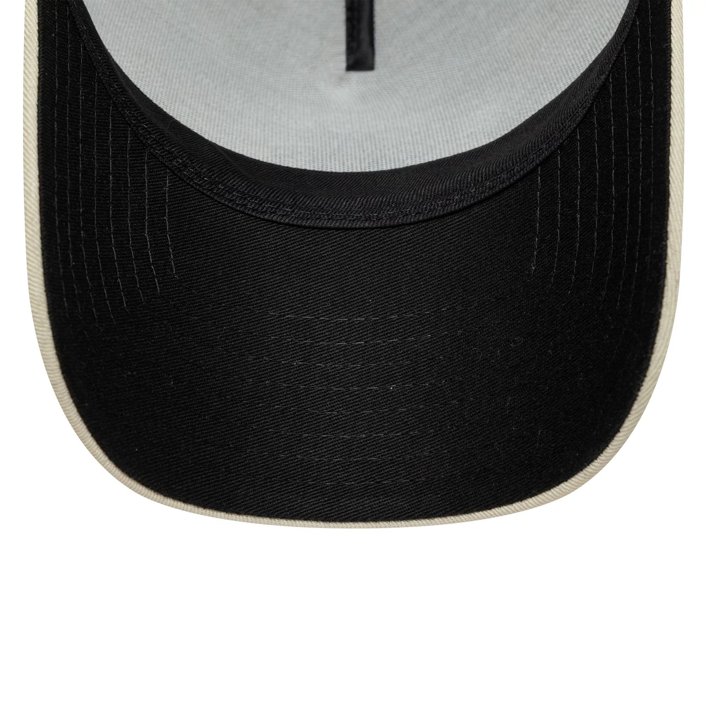 Pictured is this Aston Villa FC 9FORTY E-Frame Trucker cap in cream. 2