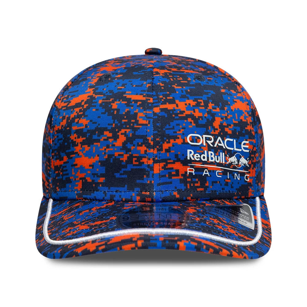 Pictured is this Red Bull Racing Digi Camo 9SEVENTY Stretch Snap cap in dark blue. 3