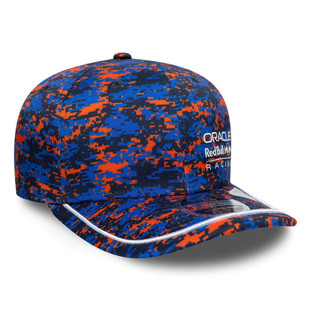 Pictured is this Red Bull Racing Digi Camo 9SEVENTY Stretch Snap cap in dark blue. 4