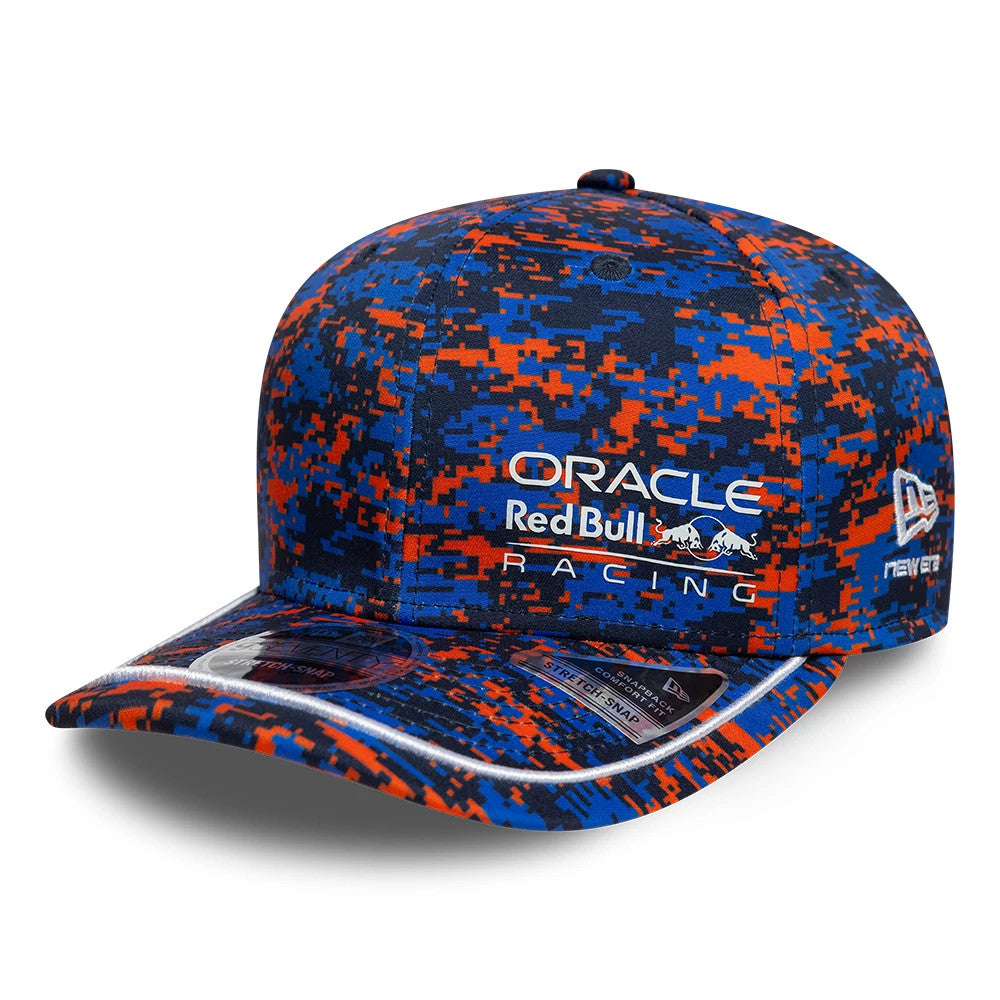 Pictured is this Red Bull Racing Digi Camo 9SEVENTY Stretch Snap cap in dark blue. 1