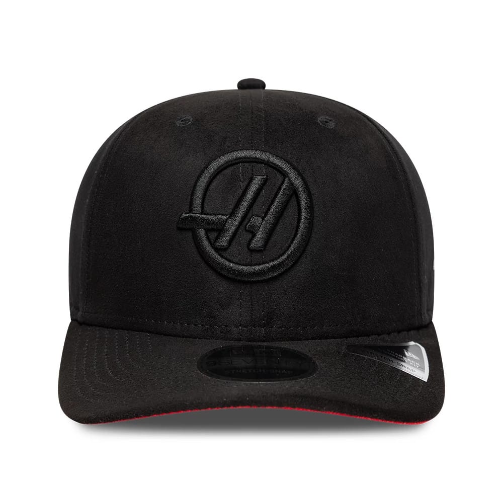 Pictured is this TGR Haas F1 Team Suede 9SEVENTY Stretch Snap cap in black. 3