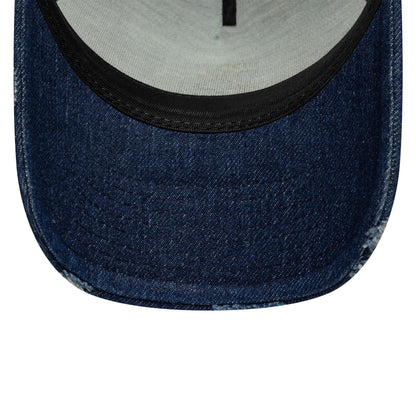 Pictured is this Visa Cash App Racing Bulls Denim 9FORTY E-Frame Trucker cap in black. 5