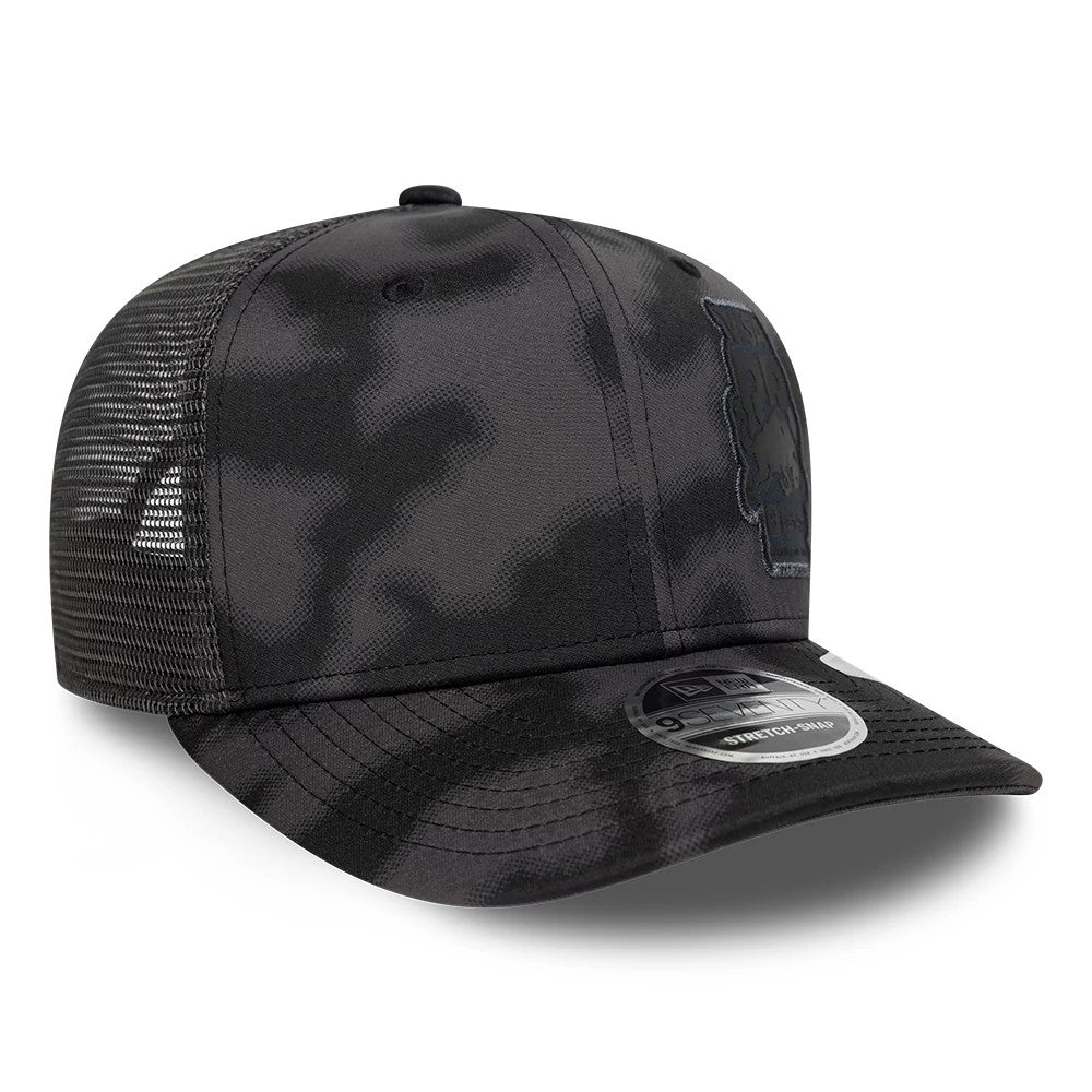 Pictured is this Visa Cash App Racing Bulls All Over 9SEVENTY Stretch Snap cap in black. 3