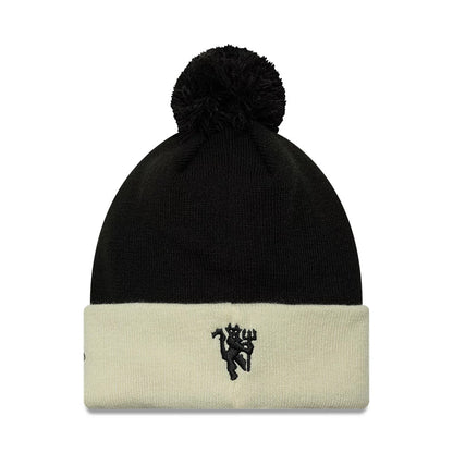 Pictured is this Manchester United FC Monogram Cuff Knit Beanie hat in black. 2