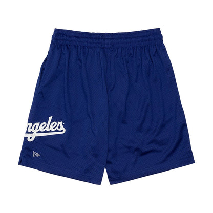 The model is wearing these MLB Evergreen Los Angeles Dodgers Shorts in dark blue. 2