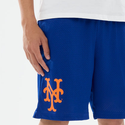 The model is wearing these MLB Evergreen New York Mets Shorts in blue. 3