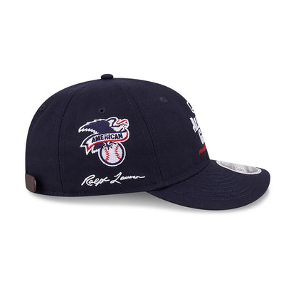 Pictured is this MLB X Ralph Lauren MLB All Star Game Logo Retro Crown 9FIFTY cap in navy. 5