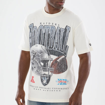 The model is wearing this NFL Sport Classic Las Vegas Raiders T-Shirt in cream. 3