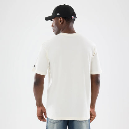 The model is wearing this NFL Sport Classic Las Vegas Raiders T-Shirt in cream. 2