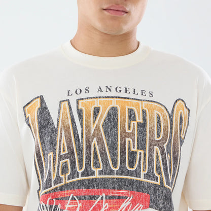 The model is wearing this NBA Sport Classic LA Lakers T-Shirt in cream. 4