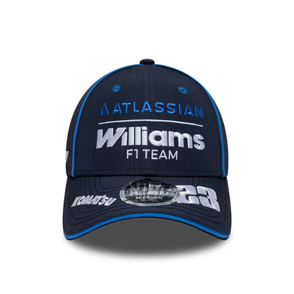 Pictured is this Atlassian Williams F1 Team Alex Albon 9FORTY M-Crown Adjustable cap in navy. 3