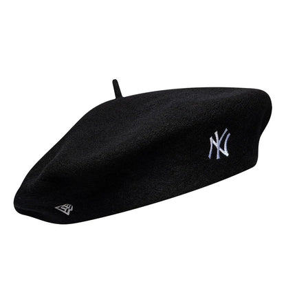 Pictured is this MLB Wool Script New York Yankees Beret in black. 3