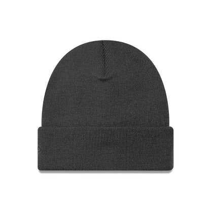 Pictured is this MLB Script LA Dodgers Cuff Knit Beanie hat in charcoal. 2