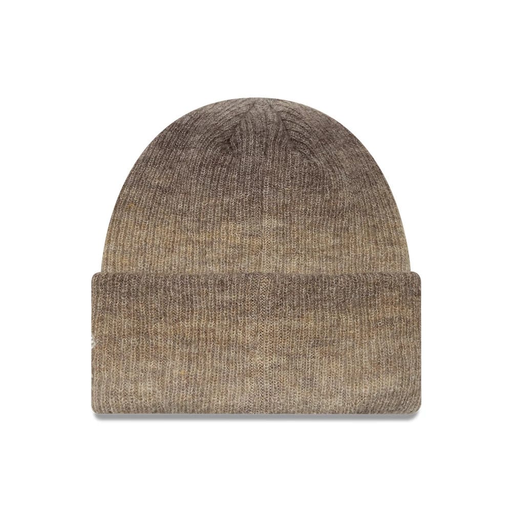 Pictured is this Womens MLB Ombre New York Yankees Cuff Knit Beanie hat in brown. 2