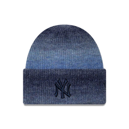 Pictured is this Womens MLB Ombre New York Yankees Cuff Knit Beanie hat in navy. 1