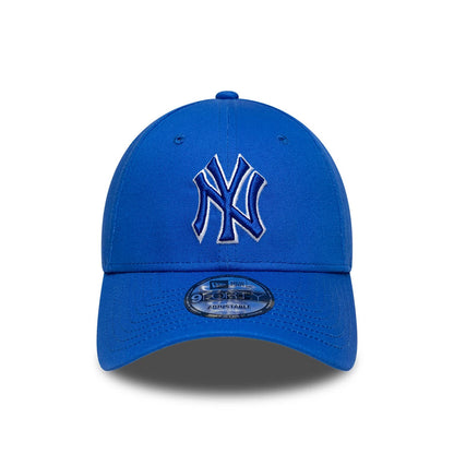Pictured is this MLB Team Outline New York Yankees 9FORTY cap in bright blue. 2