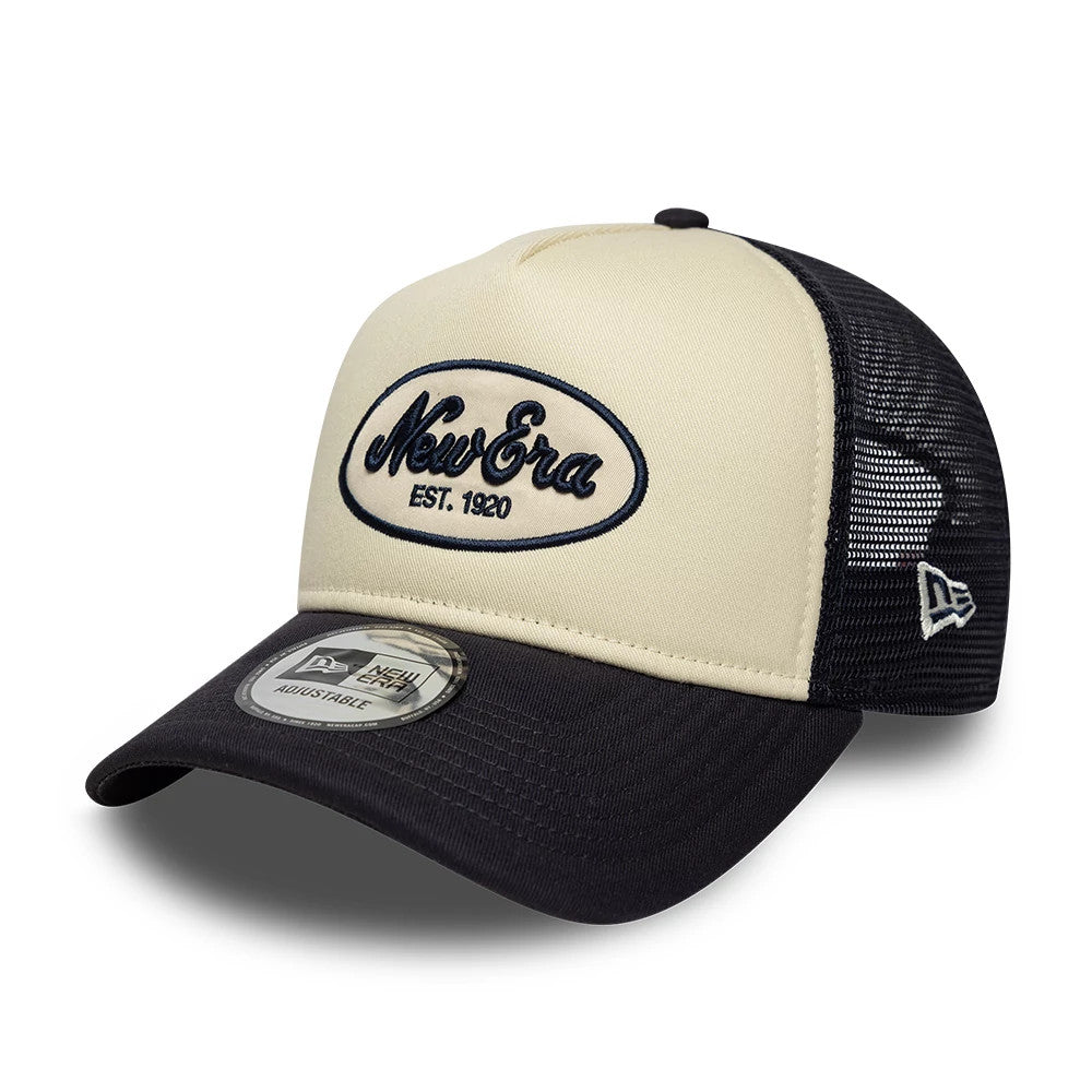 New Era Oval Patch Black 9FORTY A-Frame Trucker Cap | NEC EU