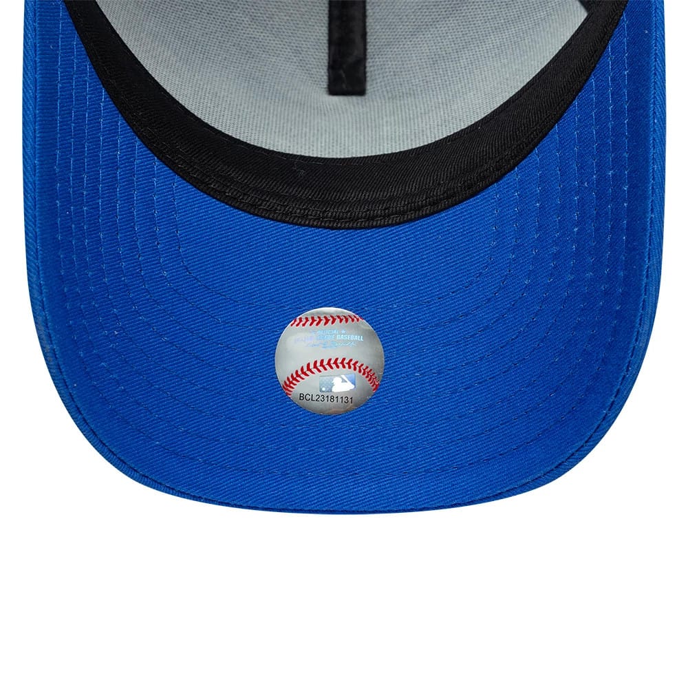 Pictured is this Youth MLB League Essential LA Dodgers 9FORTY A-Frame Trucker cap in bright blue. 5