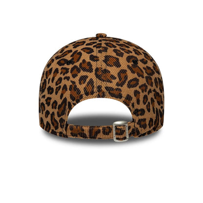 Pictured is this Womens MLB Leopard Cord New York Yankees 9FORTY cap in beige. 4