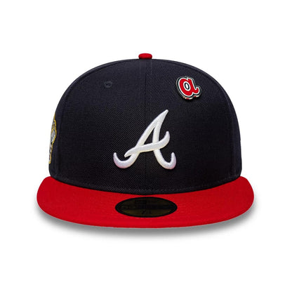 Pictured is this MLB Icon Atlanta Braves 59FIFTY Fitted cap in navy. 4