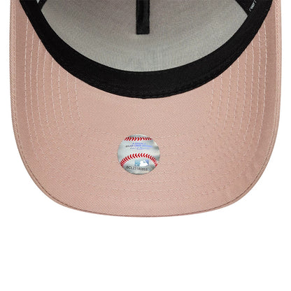 Pictured is this MLB Outline LA Dodgers 9FORTY E-Frame Trucker cap in pastel pink. 5
