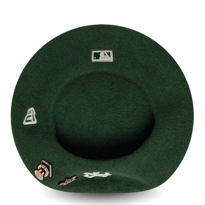 Pictured is this MLB Cooperstown Pin New York Yankees Beret in dark green. 5