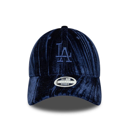 Pictured is this Womens MLB Velour LA Dodgers 9TWENTY cap in navy. 2