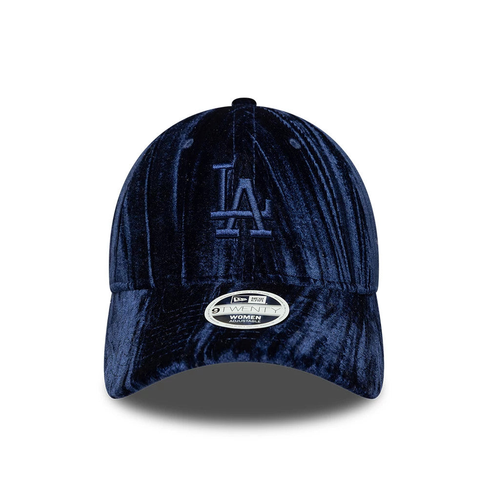 Pictured is this Womens MLB Velour LA Dodgers 9TWENTY cap in navy. 2