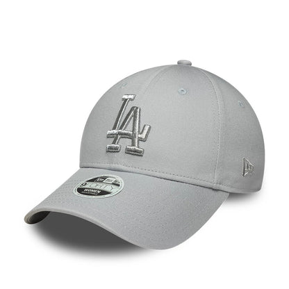 Pictured is this Womens MLB Metallic LA Dodgers 9FORTY cap in grey. 1