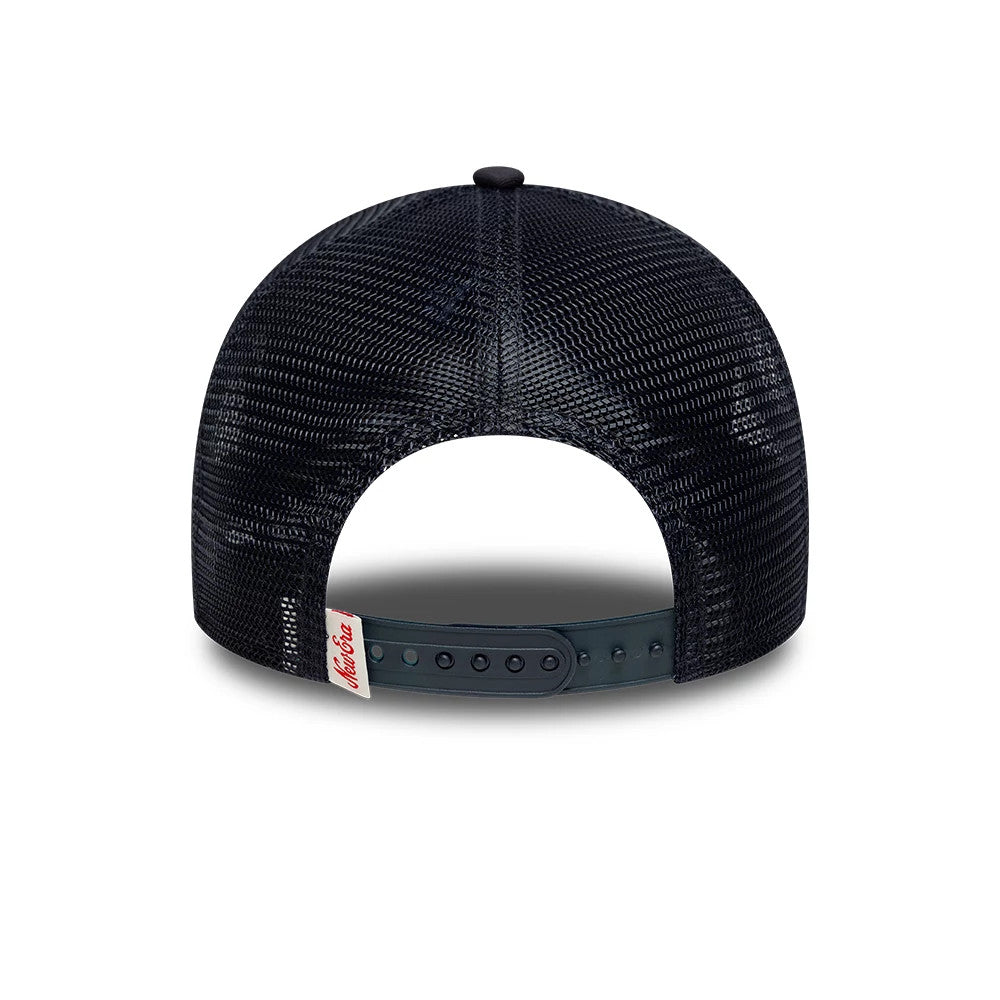 Pictured is this New Era Graphic 9FORTY M-Crown A-Frame Trucker cap in navy. 4